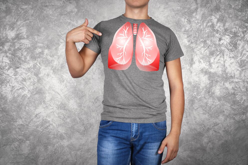 ilustracija moških pljuč